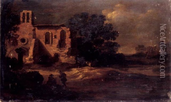 Paysage Aux Ruines Avec Des Bergers Oil Painting - Charles Cornelisz de Hooch