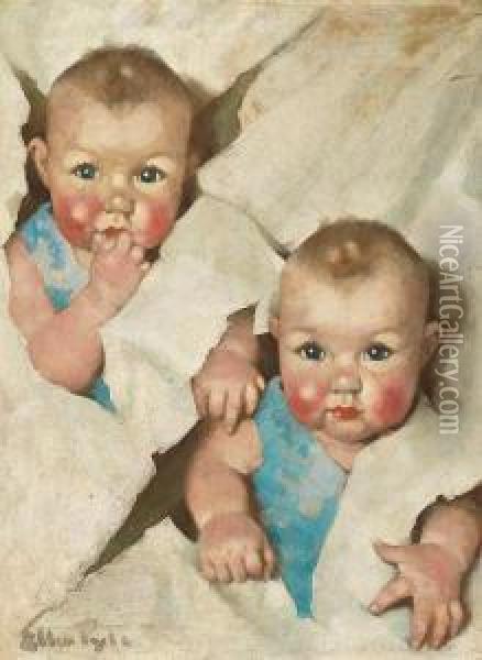 Twins Oil Painting - Ellen Bernard Thompson Pyle