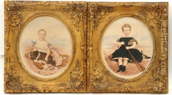 Depicting Young Children Oil Painting - W. Buckwood