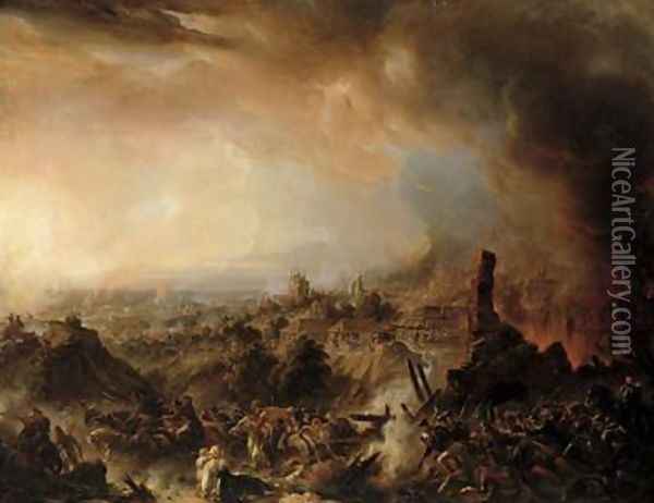 The Burning of Moscow in 1812 Oil Painting - Jean-Charles Langlois