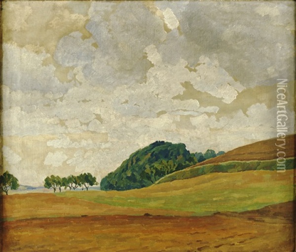 Hugelige Landschaft Oil Painting - Georg Haid