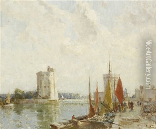 L'entree Du Port, La Rochelle Oil Painting - William Lee-Hankey