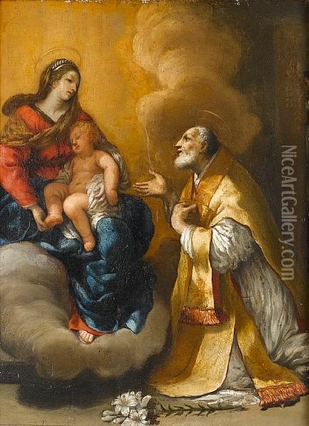 The Vision Of Saint Philip Neri Oil Painting - Cesare Gennari