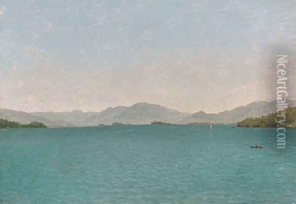 Lake George Free Study Oil Painting - John Frederick Kensett