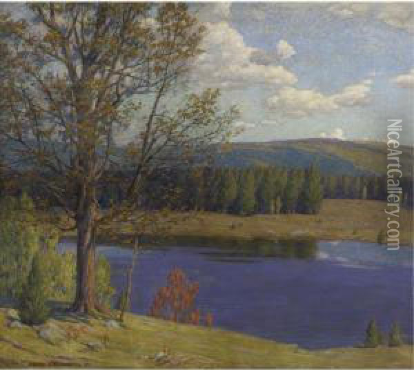Riverside Oil Painting - Andrew Thomas Schwartz