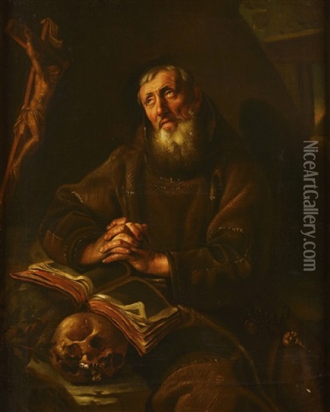 Francis Of Assisi Oil Painting - Johann (Jan) Kupetzki
