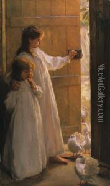 The Sisters Oil Painting - Percy Harland Fisher