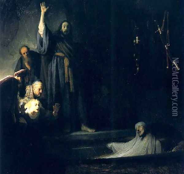 La Resurrection De Lazare,los Angeles 1631 Oil Painting - Rembrandt Van Rijn