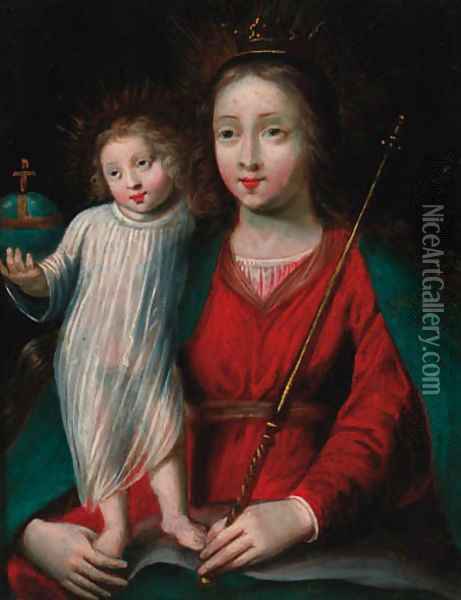 The Madonna and Child Oil Painting - Erasmus II Quellin (Quellinus)