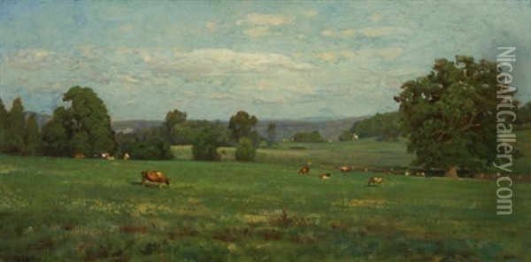 Summer On The Old Mixon Farm, Chester City, Pennsylvania Oil Painting - William Trost Richards