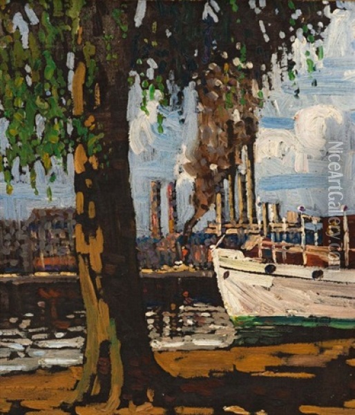 Entering The Harbour Oil Painting - Clement (Joseph Charles Louis) Seneque
