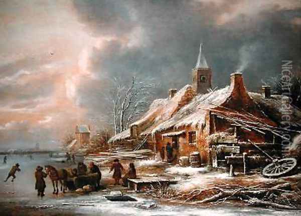 Winter Landscape 3 Oil Painting - Claes Molenaar (see Molenaer)