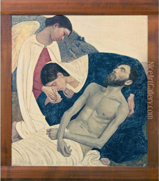 Lamentation Of Christ Oil Painting - Ernest Bieler