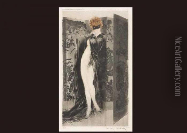 Before Mascarade Oil Painting - Louis Icart