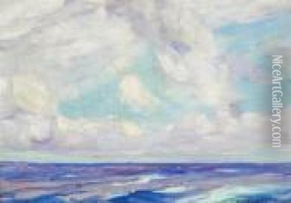 ''gulf Stream Sky'' Oil Painting - Charles Herbert Woodbury