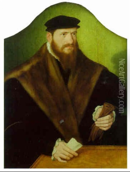 Portrait Of A Berger Oil Painting - Bartholomaeus Bruyn the Elder