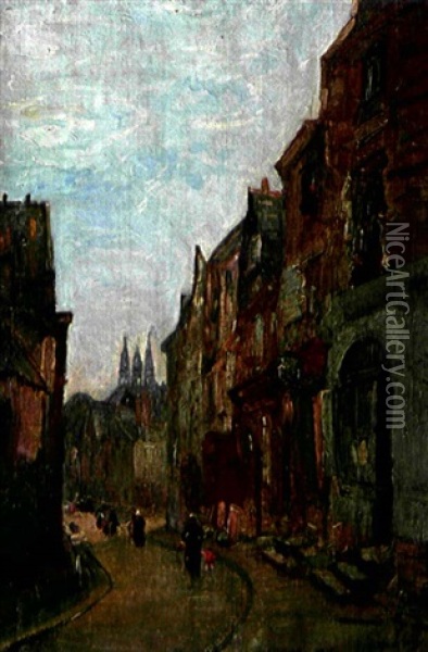 Rue Ancienne A Auxerres Oil Painting - Gustave Madelain