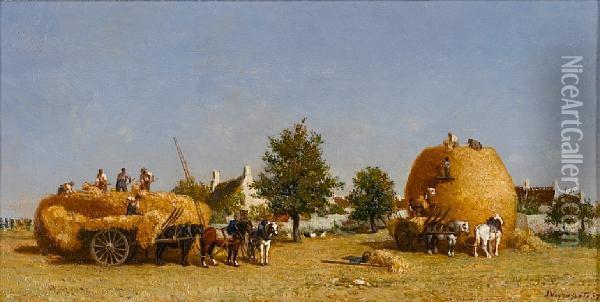 Harvesting Oil Painting - Jules Jacques Veyrassat