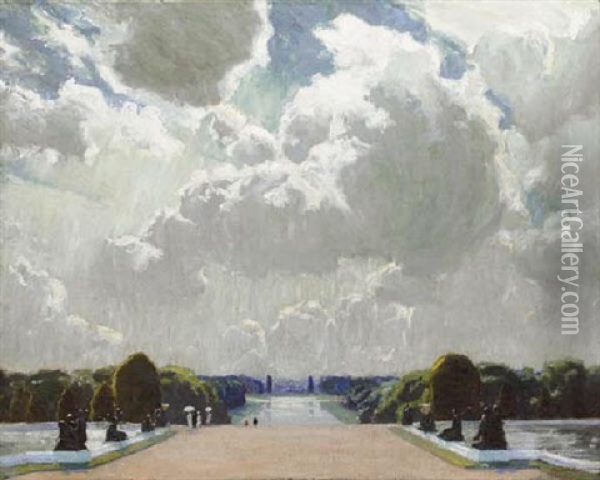 The Terrace, Versailles Oil Painting - Ernest Procter