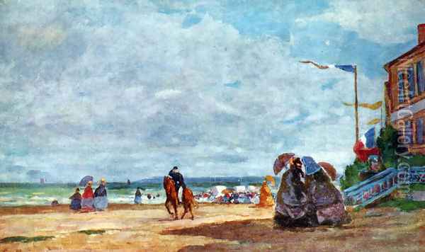 Beach of Trouville 2 Oil Painting - Eugene Boudin