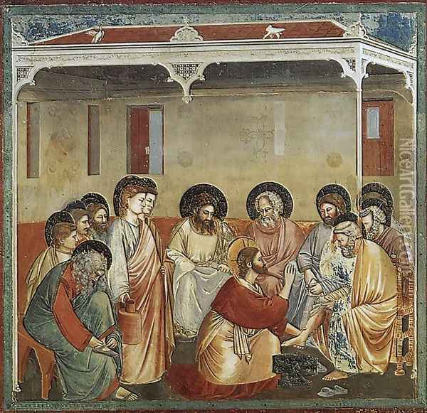 No. 30 Scenes from the Life of Christ- 14. Washing of Feet 1304-06 Oil Painting - Giotto Di Bondone