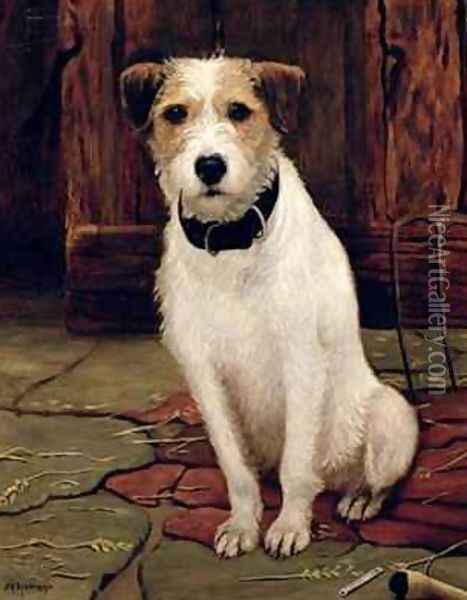 Portrait of Terrier Oil Painting - John Rabone Harvey