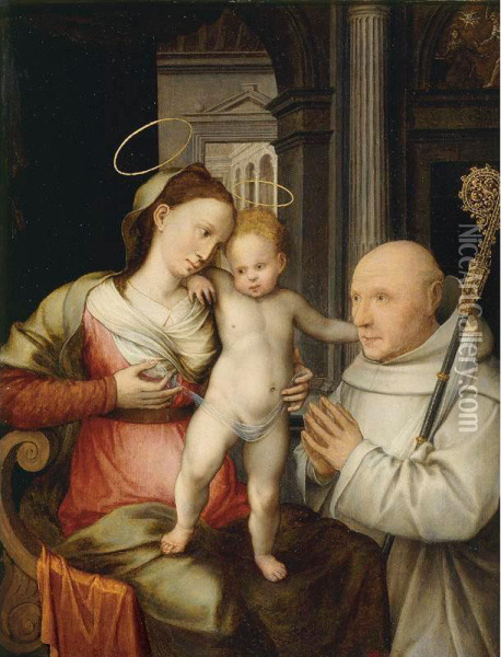 Saint Bernard Of Clairveau And The Miracle Of Lactation Oil Painting - Jean Bellegambe