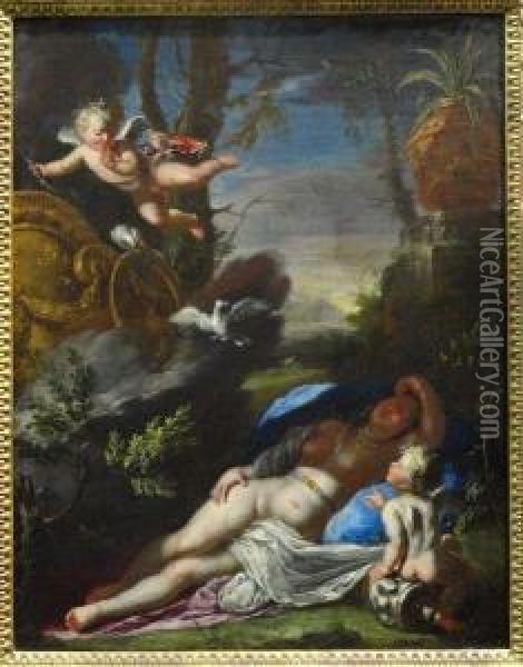Le Sommeil De Venus Oil Painting - Johann Michael Rottmayr