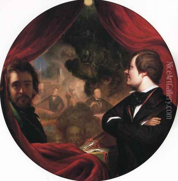 Mann S. Valentine and the Artist Oil Painting - William James Hubard