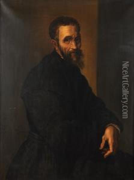 Portrait Of Michelangelo Oil Painting - Rodolfo Paoletti