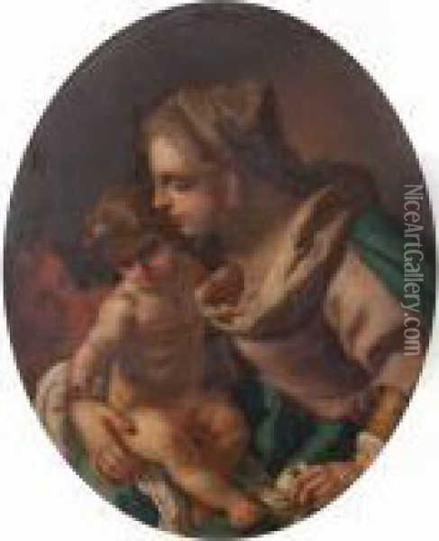 The Virgin And Child With The Infant Saint John The Baptist Oil Painting - Francesco de Mura