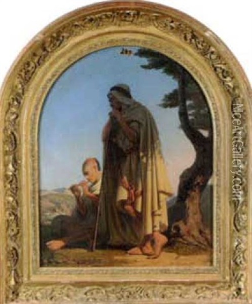 Bergers Arabes Oil Painting - Jean Raymond Hippolyte Lazerges
