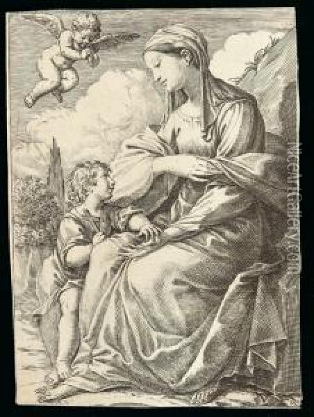 La Vergine Col Bambino Oil Painting - Gianluigi Valesio
