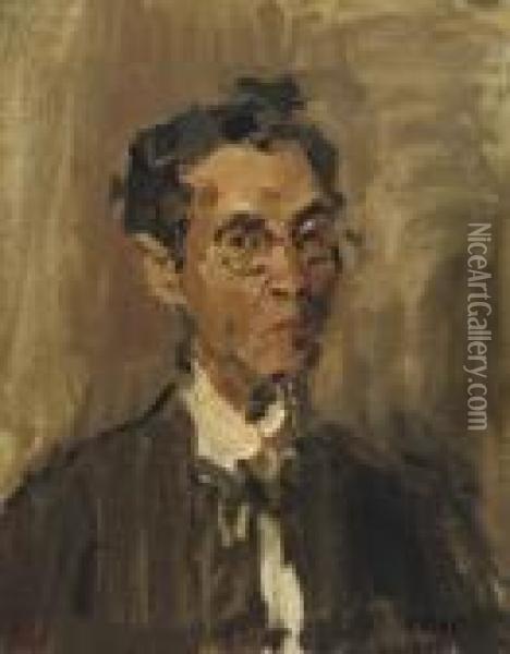 A Portrait Of The Artist Johannes Evert Hendrik Akkeringa Oil Painting - Isaac Israels