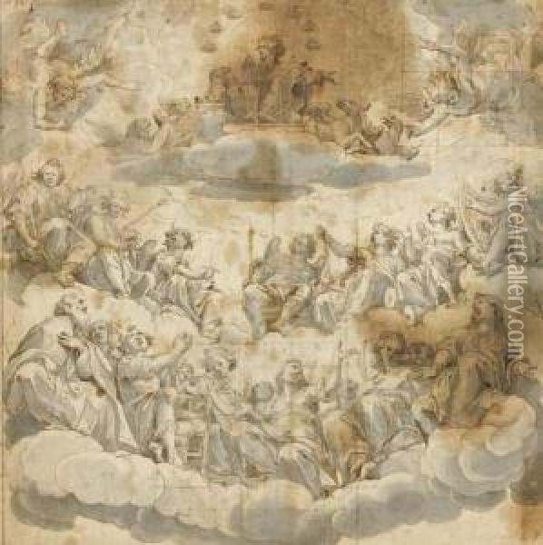 L'apotheose Des Saints Oil Painting - Giovanni Battista (Il Malosso) Trotti
