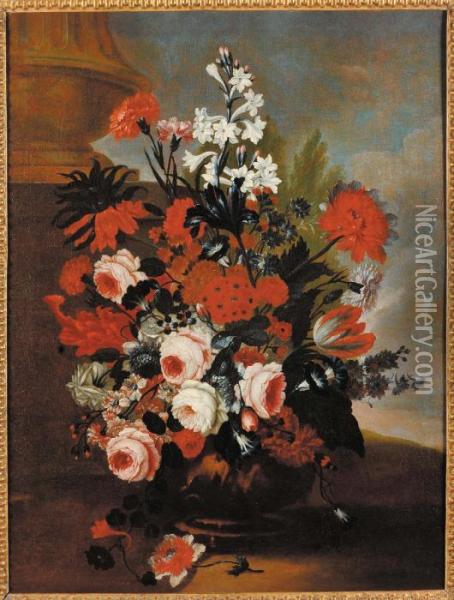 Vaso Con Fiori Oil Painting - Karel Van Vogelaer, Carlo Dei Fiori