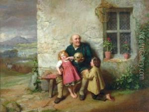 Grandfather Describing The Battle Of Blenheim To His Grandchildren Oil Painting - John Faed