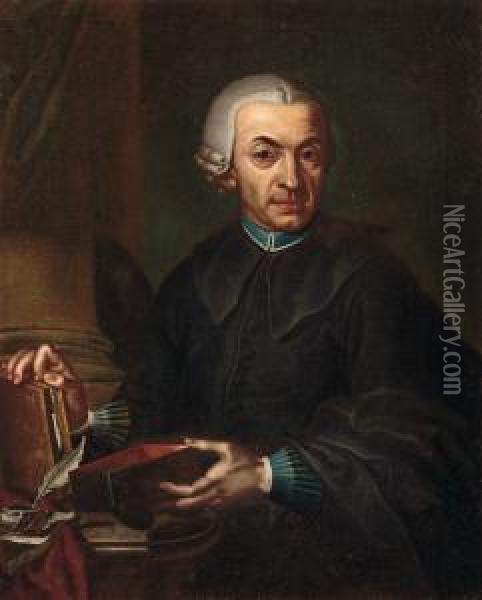 Ritratto Di Monsignor Francesco Antonio Rodolfi Oil Painting - Johann Baptist the Elder Lampi