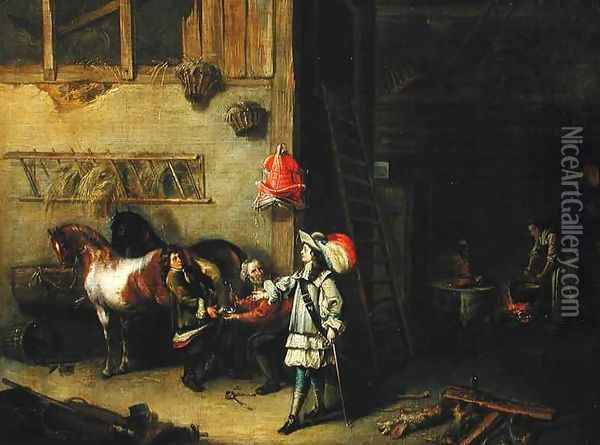 The Blacksmith Oil Painting - Matheus van Helmont