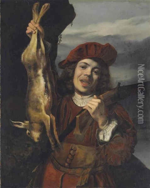 A Young Hunter Oil Painting - Lambert Doomer