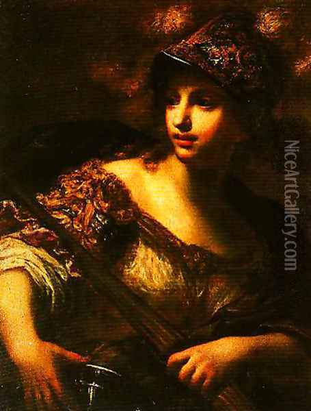 Minerva Oil Painting - Francesco Botticini