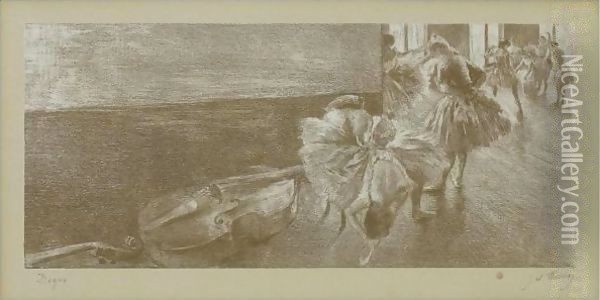 Danseuses Au Foyer Oil Painting - Edgar Degas