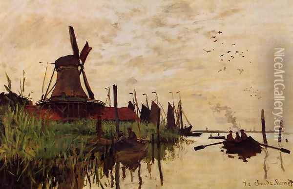 Windmill at Zaandam 1 Oil Painting - Claude Oscar Monet