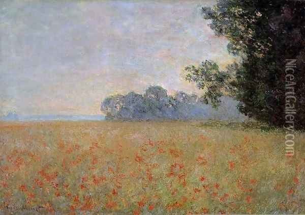 Oat and Poppy Field2 1890 Oil Painting - Claude Oscar Monet