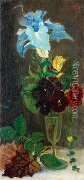 Blomsterstilleben Med Violer Oil Painting - Emma (Helfrid Charlotta) Toll