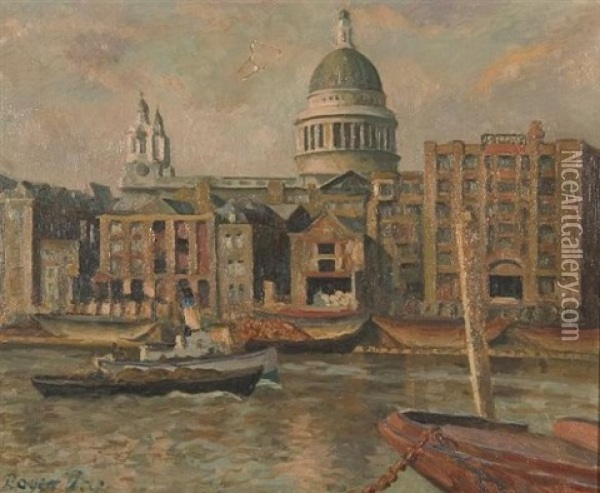 St. Paul's From The Thames Oil Painting - Roger Fry