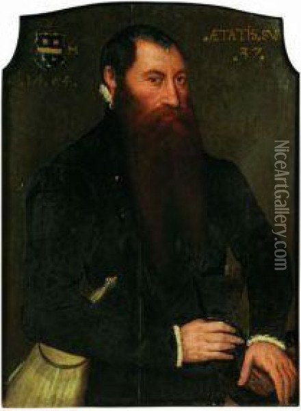 Portrait De Gentilhomme En Buste Oil Painting - Nicolas Neufchatel
