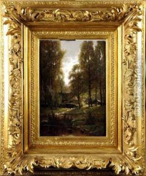 [paysage A Anseremme] Oil Painting - Gerard Jozef Adrian Van Luppen