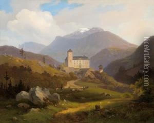 View Of The Kranichberg Castle Oil Painting - Alexander Trichtl