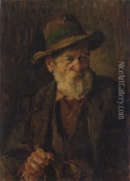 Bildnis Wilhelm Busch Oil Painting - Reinhold Werner